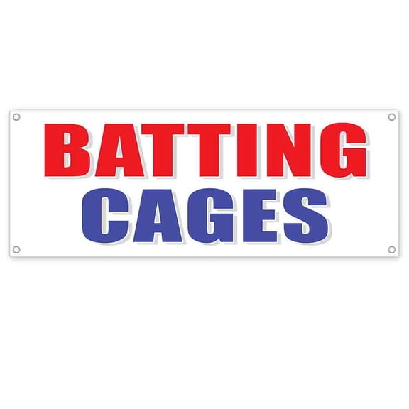 Batting Cages 13 oz Vinyl Banner With Metal Grommets