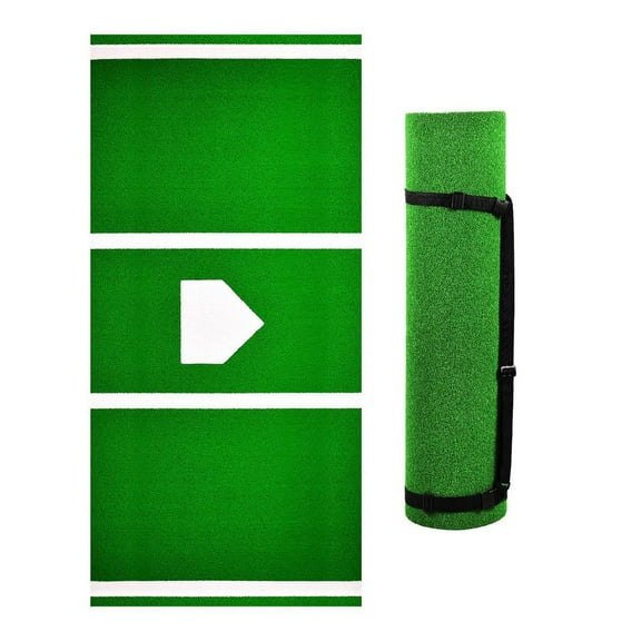 Batting Mat Baseball Practice Mat Anti-Slip Baseball Turf with Home Plate 10X3.8 Ft Turf Batters Box Mat for Baseball Softball