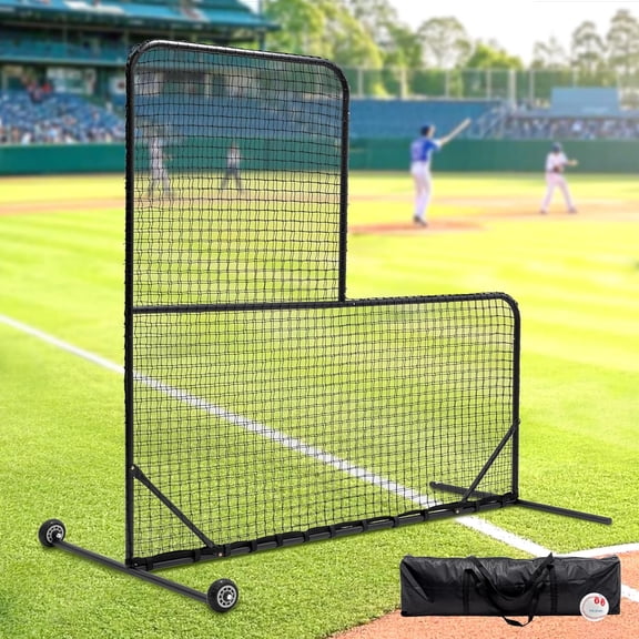 Batting Screen - Baseball & Softball Protector with Carry Bag & Ground Stakes, Pitching Net for Pitchers Protection