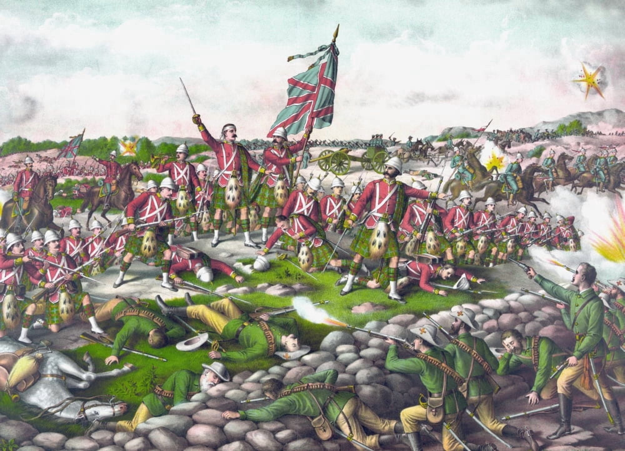 The Battle Of Belmont And Graspan During The Second Boer War From An Early 20Th Century Chromolithograph Canvas Art - Ken Welsh Design Pics (17 x 12)