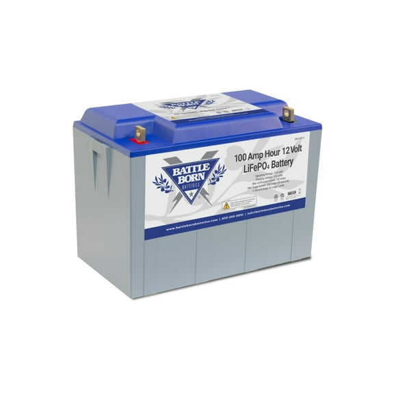 Battle Born Batteries Lithium-Ion (LiFePO4) Deep Cycle 12V Battery 100Ah - Safe & Powerful Drop-In Replacement for RV, Van, Marine, Off-Grid - Cylindrical Cells, Internal BMS