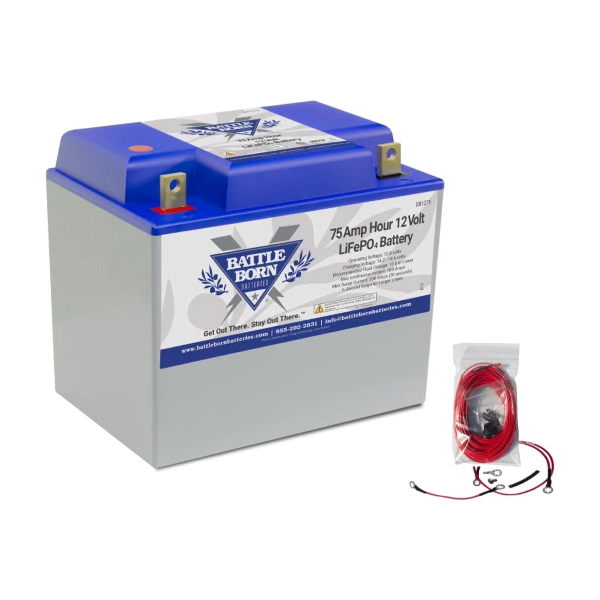 Battle Born Batteries Lithium-Ion (LiFePO4) Deep Cycle 12V Battery 75Ah Group 24 Heated - Safe & Powerful Drop-In Replacement for RV, Van, Marine, Off-Grid - Cylindrical Cells, Internal BMS