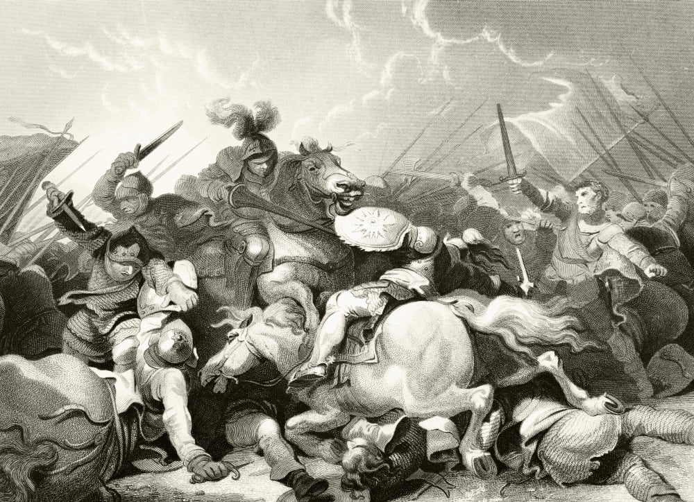 The Battle Of Bosworth Field August 22 1485 From The National And Domestic History Of England By William Aubrey Published London Circa 1890 Canvas Art - Ken Welsh Design Pics (34 x 24)