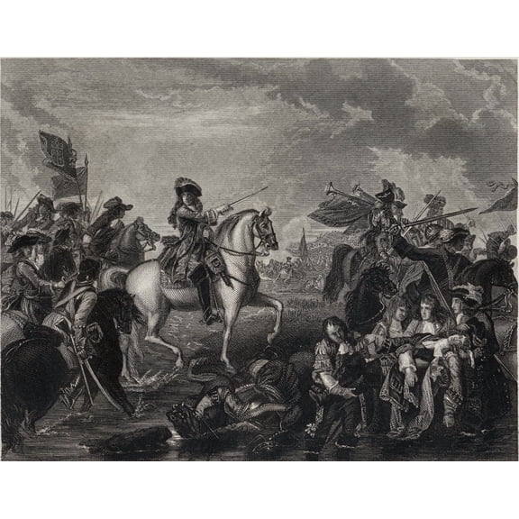 The Battle Of The Boyne James Ii Seized By The Mob As A Fugitive Jesuit On The Isle Of Sheppy Painted By BWestRA Engraved By JRogers Canvas Art - Ken Welsh Design Pics (17 x 13)