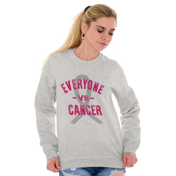 Battle Breast Cancer BCA Awareness Women Crewneck Sweatshirt Brisco Brands S