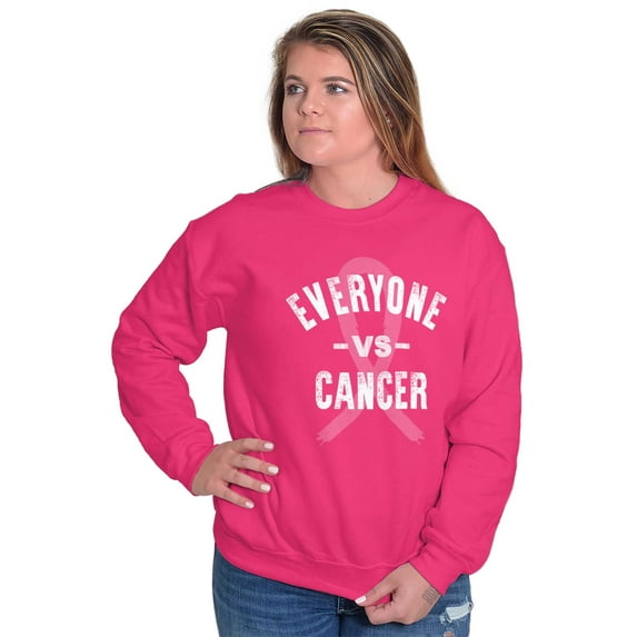 Battle Breast Cancer BCA Awareness Women Crewneck Sweatshirt Brisco Brands S