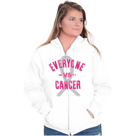 Battle Breast Cancer BCA Awareness Womens Plus Size Graphic Zipper Hoodie Brisco Brands 2X