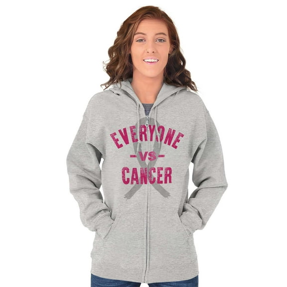 Battle Breast Cancer BCA Awareness Womens Plus Size Graphic Zipper Hoodie Brisco Brands 4X