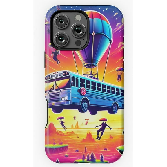 Battle Bus Gaming Style Phone Case for iPhone 16 15 14 13 12 11 Pro Max