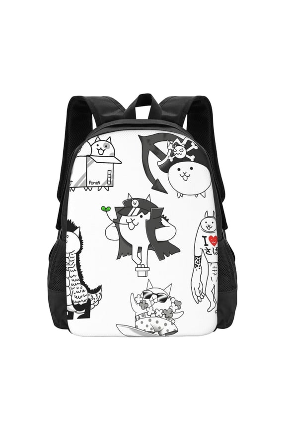 Battle Cats Backpack Fashion Travel Backpack Laptop Backpack 16ch Simple And Large Capacity