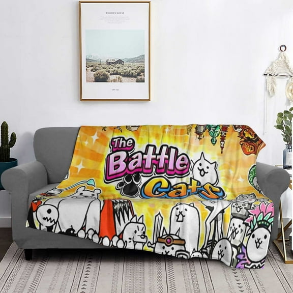 Battle Cats Flannel Blanket Funny Ultra-Soft Micro Warm Throw Blanket Fleece Blanket Interesting Gift 50"X40"