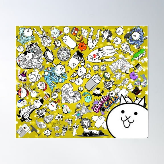 Battle Cats Poster Wall Art, Modern Wall Decor For Living Room Bedroom, 8x12 UNFRAMED