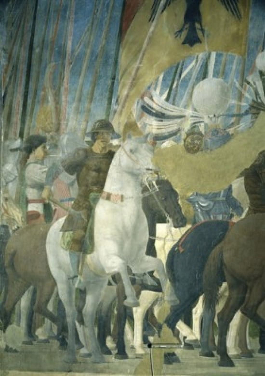 Battle of Constantine & Maxentius (Detail) ca 1458 Piero della Francesca (ca1415-1492 Italian) Fresco San Francesco Arezzo Italy Canvas Art - Piero della Francesca (24 x 36)