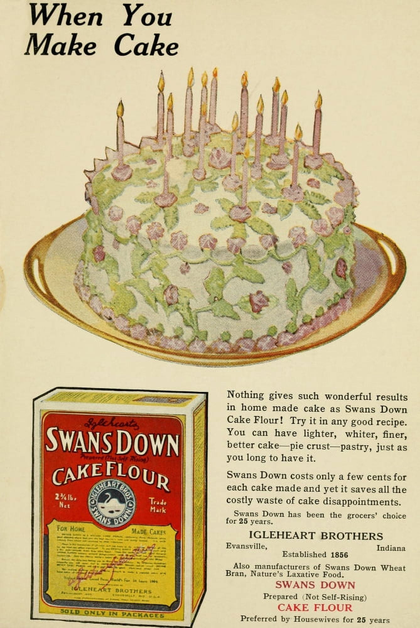 Battle Creek Cookbook 1922 Birthday Cake Canvas Art - Battle Creek Cookbook 1922 (24 x 36)
