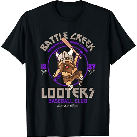 Battle Creek Looters Retro Minor League Baseball Team T-Shirt