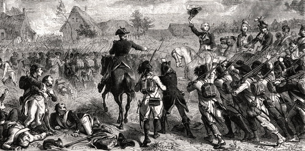 Battle Of Fleures Belgium26 June 1794Engraved By TShilippoteaux After E DeschampsFrom Histoire De La Revolution Francaise By Louis Blanc Canvas Art - Ken Welsh  Design Pics (40 x 20)