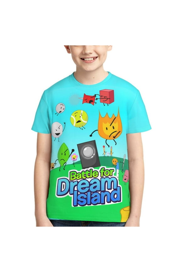 Battle For Dream Island Bfdi Boys Girls T Shirt Kids Short Sleeve Crewneck 3d Printed Graphic Shirts For Kids Youth X-Large