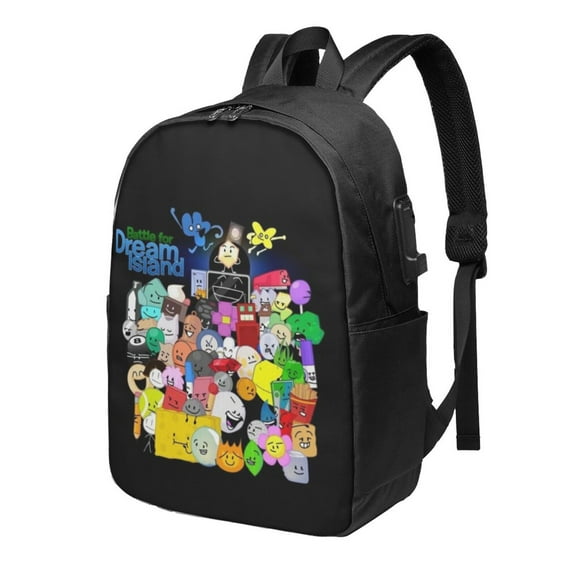 Battle For Dream Island Bfdi Laptop Backpack With Usb Charging Port 17 Inch Daypack Travel College School Computer Bag Bookbag