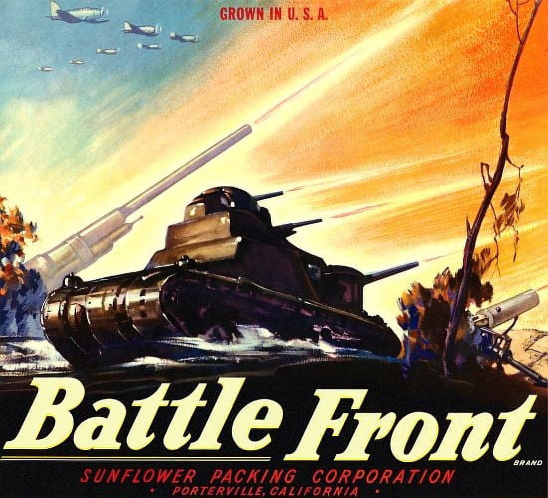 Battle Front Tank and Guns shooting Canvas Art - (24 x 36)