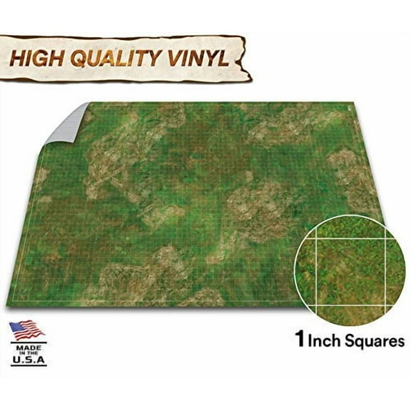 Battle Game Mat for DND - [48" x 72"] Wargaming Tabletop Map - Gaming Board for Warhammer 40k, Dungeons and Dragons, Wargame RPG - Vinyl Gaming Grass Terrain