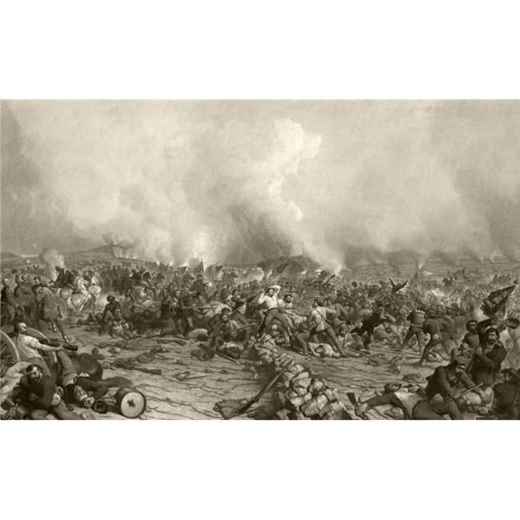 The Battle of Gettysburg - July 1 to 3 - 1863 After A 19th Century Print Engraved By John Sartain From A Painting By P.F. Rothermel Poster Print - 36 x 22 - Large