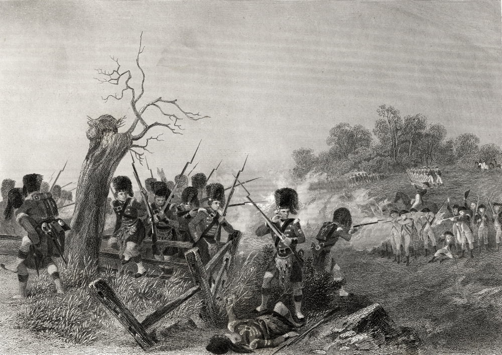 Battle Of Harlem Heights Manhattan Island New York Usa 1776 From A 19Th Century Print Engraved By J C Armytage After Chappel Canvas Art - Ken Welsh  Design Pics (17 x 12)