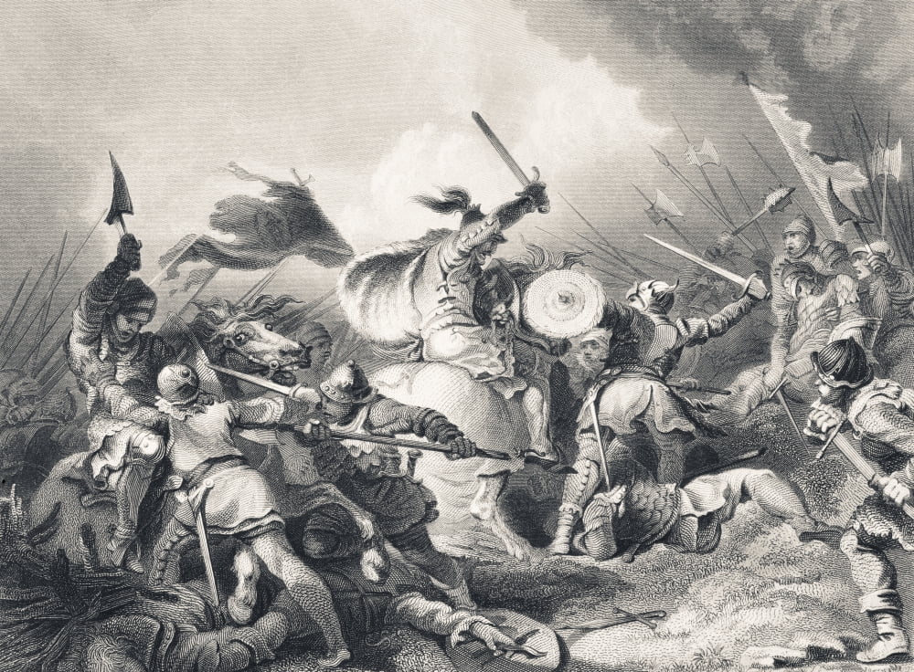 The Battle Of Hastings 1066 From The National And Domestic History Of England By William Aubrey Published London Circa 1890 Canvas Art - Ken Welsh Design Pics (34 x 24)