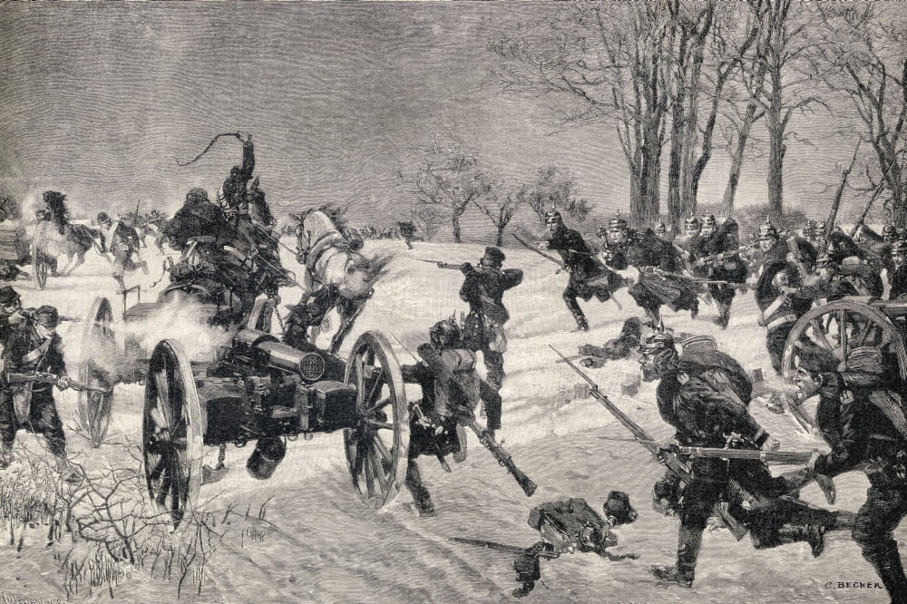 The Battle Of Le Mans 10 - 12 January 1871 Prussian Victory During The Franco-Prussian War From Die Gartenlaube Published 1905 Canvas Art - Ken Welsh Design Pics (18 x 12)