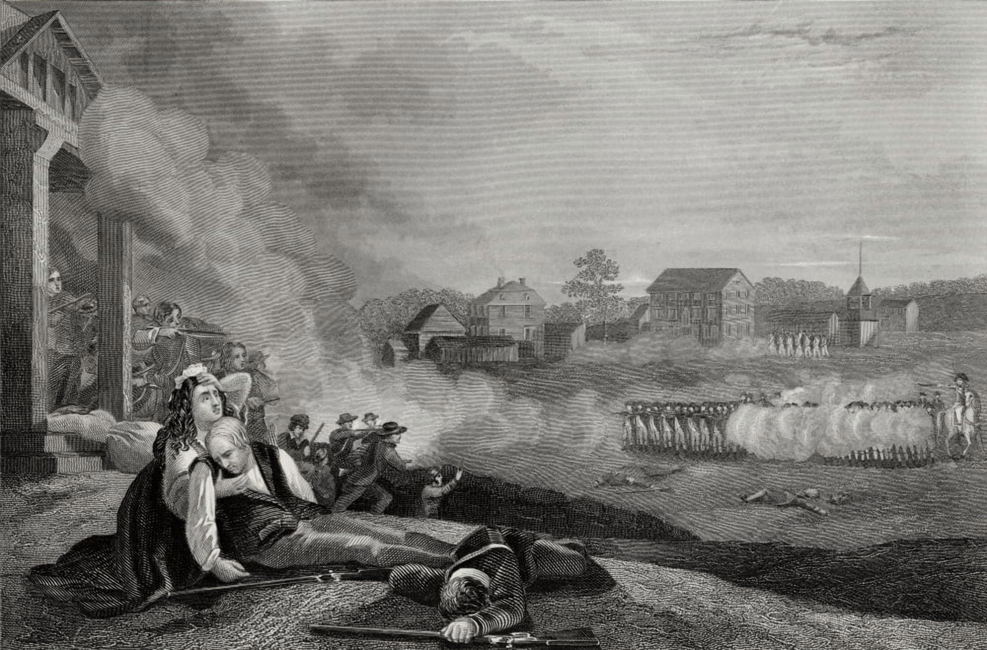 Battle At Lexington And Concorde Massachusetts Usa 1775 Engraved By J Rogers After Mcnevin From A 19Th Century Print Canvas Art - Ken Welsh Design Pics (17 x 11)