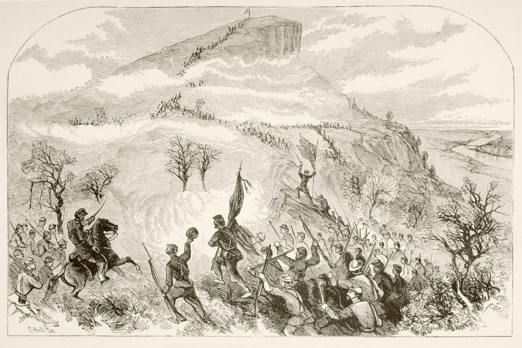 The Battle Of Lookout Mountain November 24 1863 During The American Civil War From A 19Th Century Illustration Canvas Art - Ken Welsh Design Pics (34 x 22)