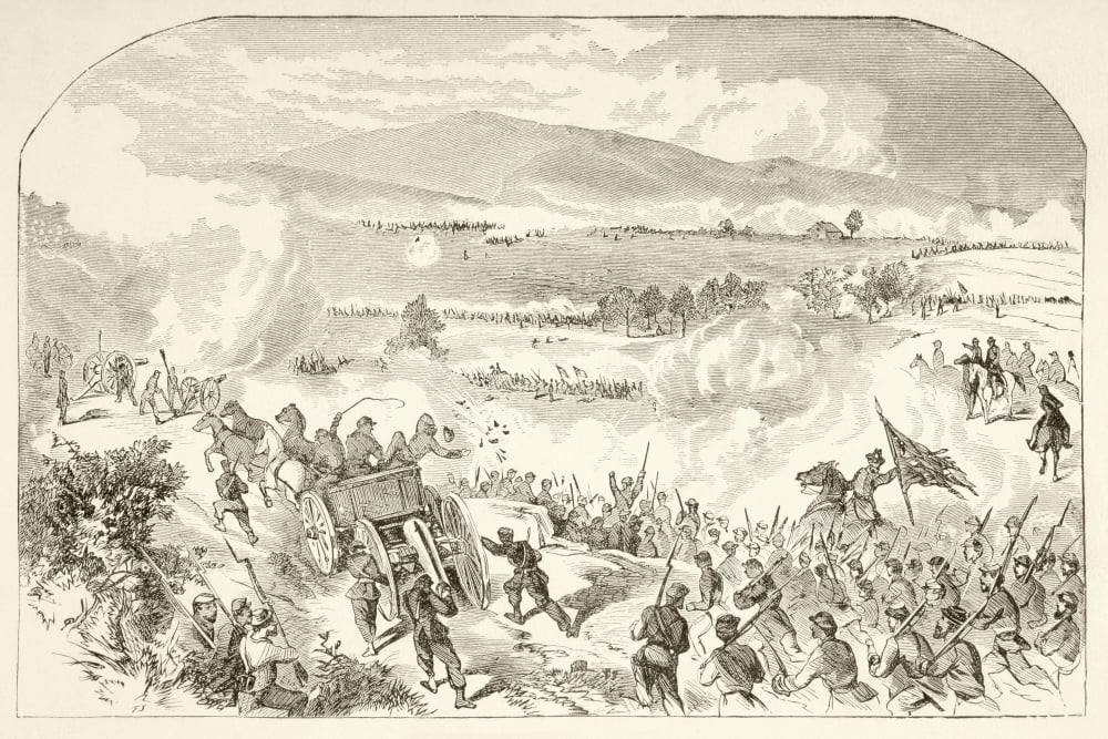 The Battle Of Malvern Hill Also Known As The Battle Of Poindexters Farm During The American Civil War From A 19Th Century Illustration Canvas Art - Ken Welsh Design Pics (34 x 22)