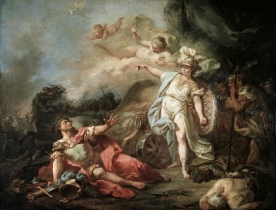 Battle of Minerva Against Mars (Combat de Minerve Contre Mars) 1771 Jacques-Louis David (1748-1825French) Musee du Louvre Paris Canvas Art - Jacques-Louis David (24 x 36)