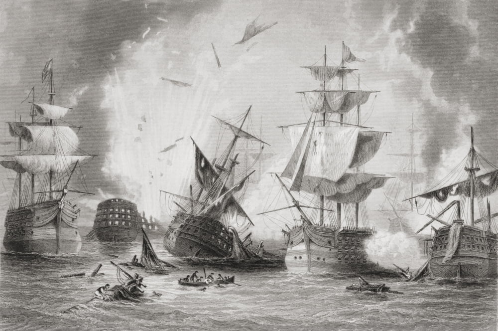 The Battle Of Navarino 20 October 1827 Fought In Navarino Bay Ionian Sea Greece From The Age We Live In A History Of The Nineteenth Century Canvas Art - Ken Welsh Design Pics (18 x 12)