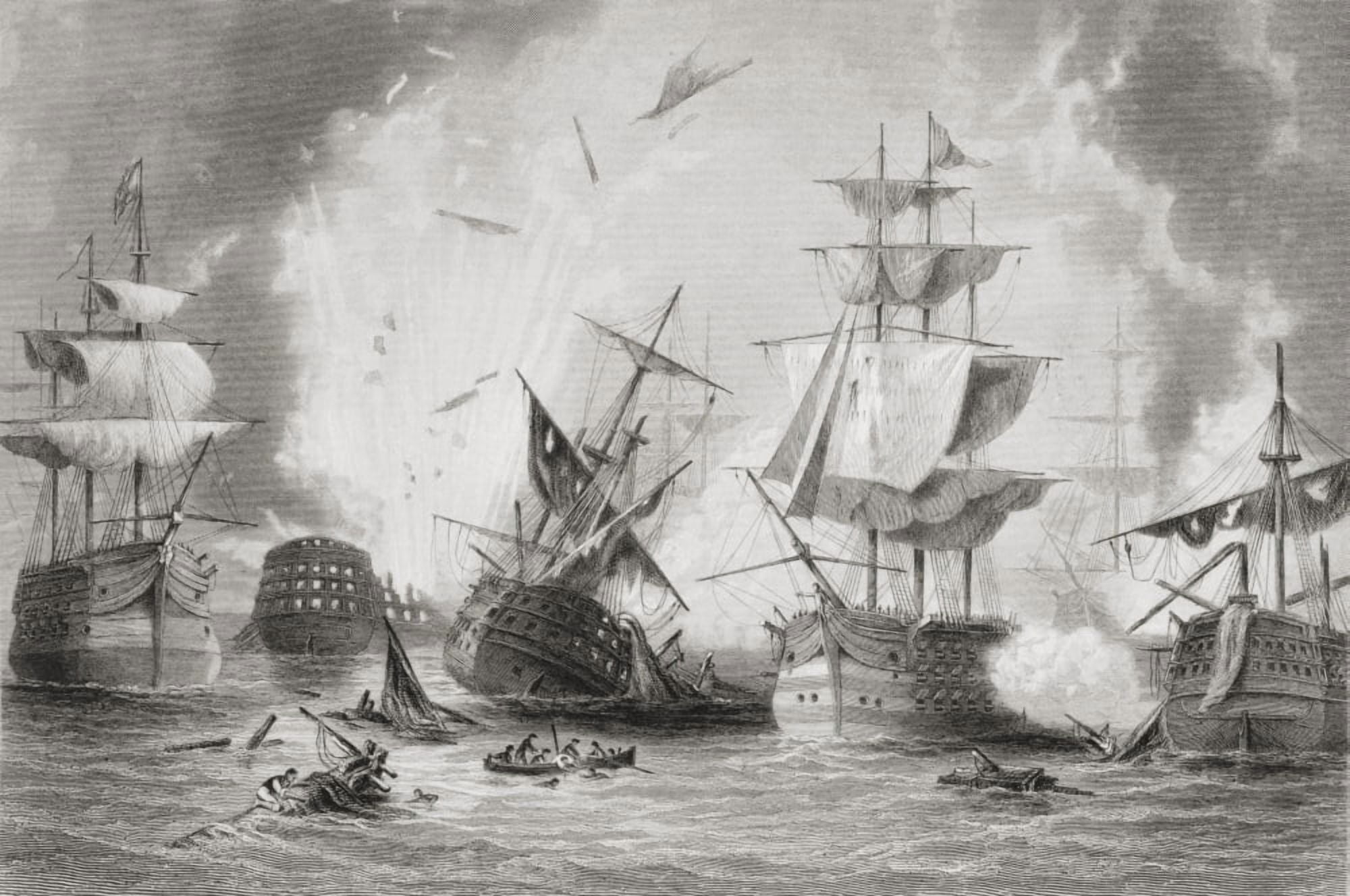 The Battle Of Navarino 20 October 1827 Fought In Navarino Bay Ionian Sea Greece From The Age We Live In A History Of The Nineteenth Century Canvas Art - Ken Welsh Design Pics (36 x 24)