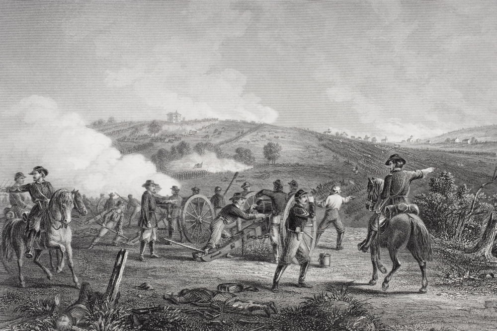 Battle Of Gettysburg Pennsylvania 1863Artist JR Chapin Canvas Art - Ken Welsh Design Pics (17 x 11)