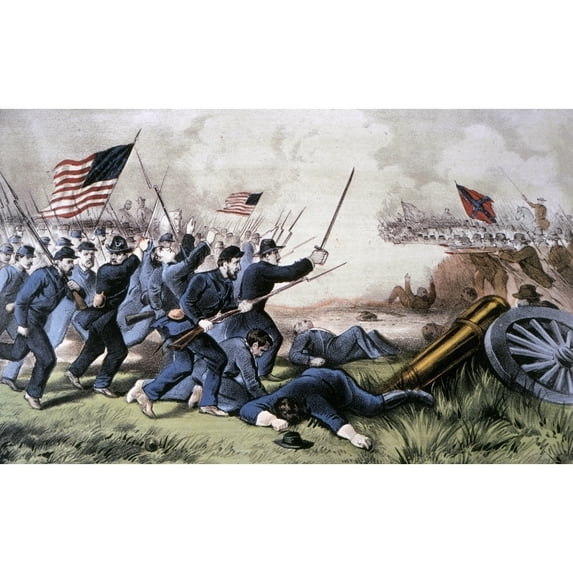 Battle Of Jonesboro 1864. Nthe Battle Of Jonesboro Georgia 1 September 1864. Lithograph 1864 By Currier & Ives.
