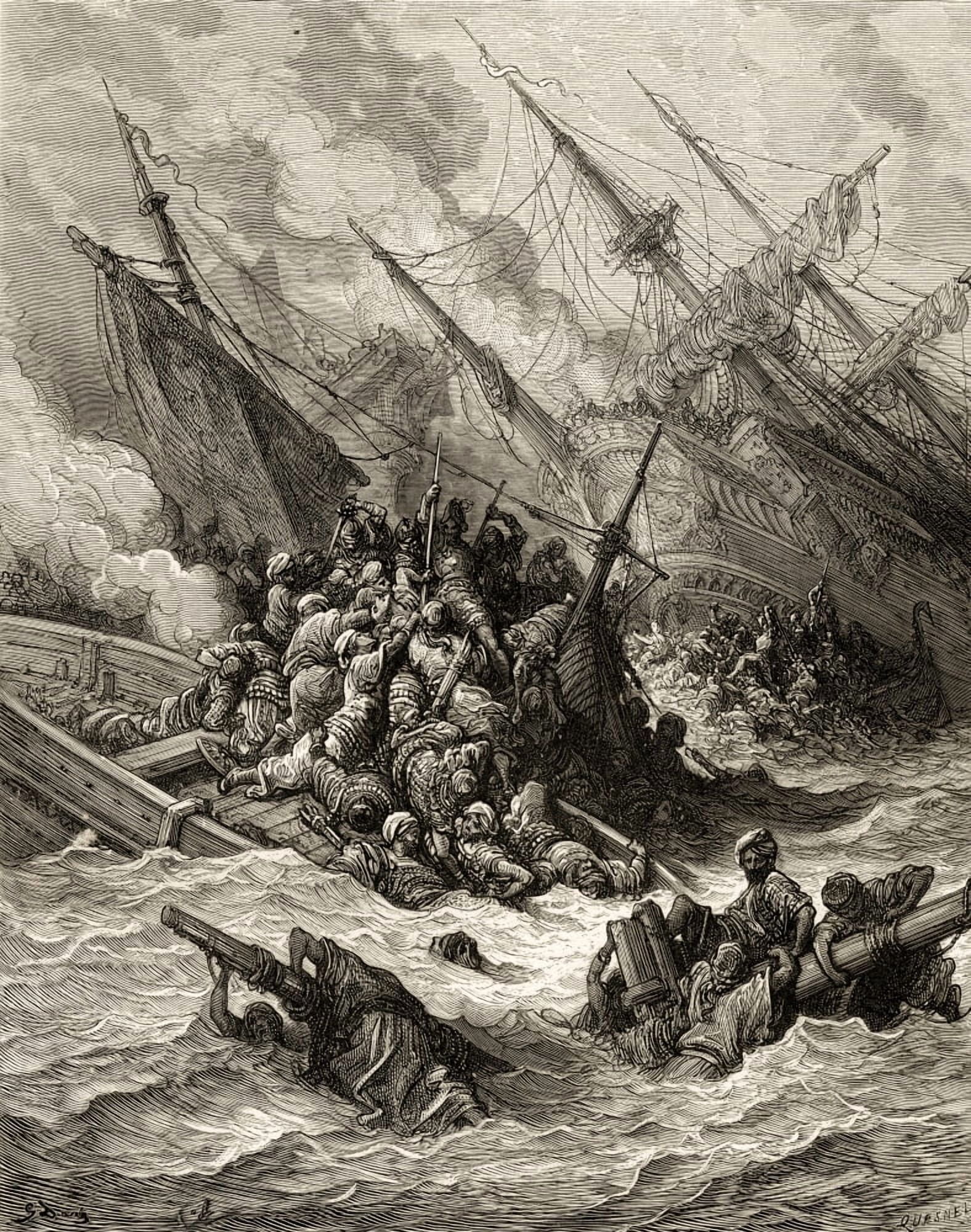 Battle Of Lepanto Greece1571 Canvas Art - Ken Welsh Design Pics (26 x 32)