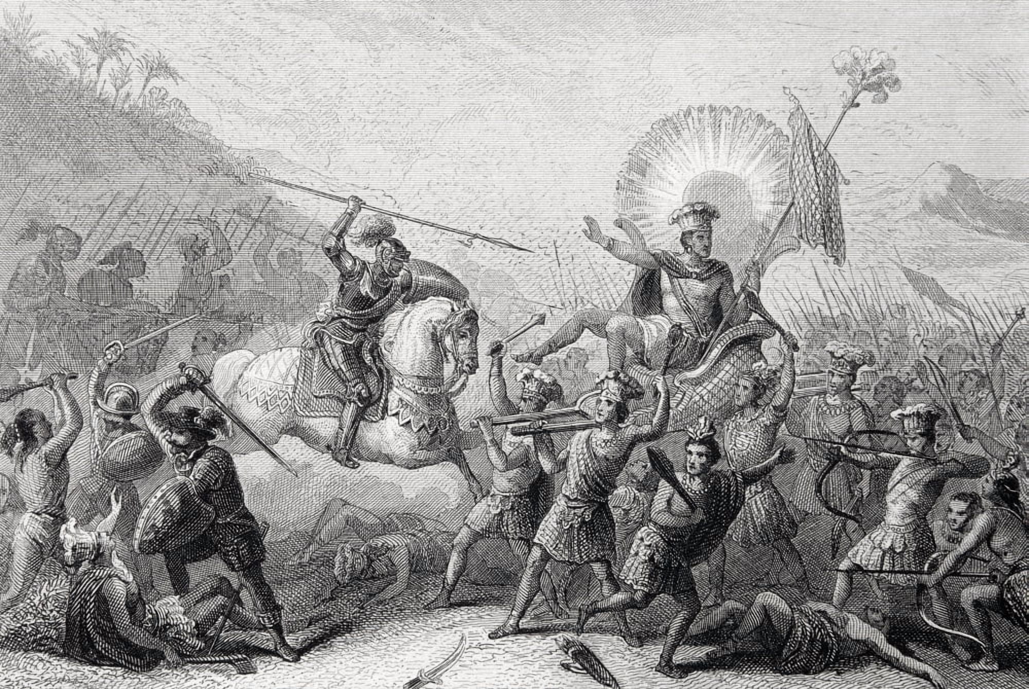 Battle Of Otumba Mexico 7 July 1520 Canvas Art - Ken Welsh Design Pics (36 x 24)