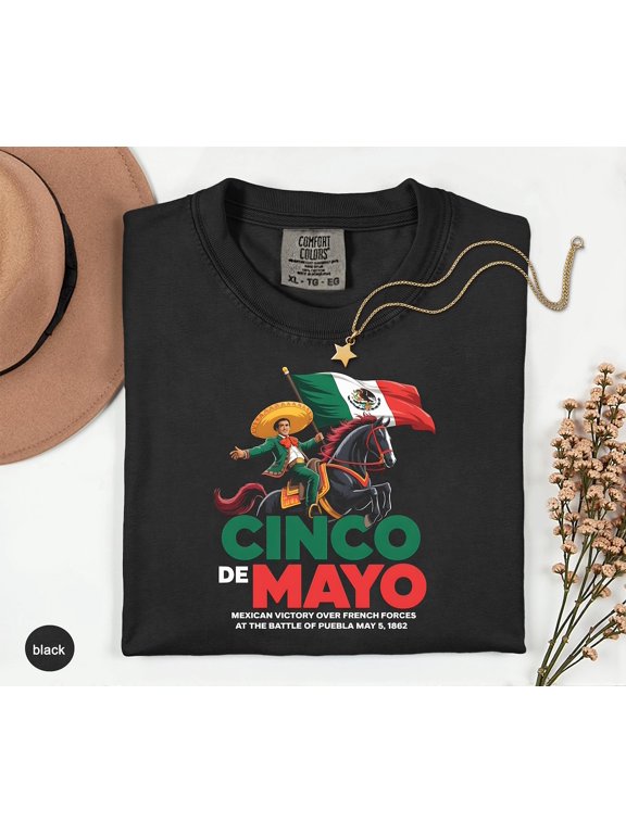 Battle Of Puebla 1862 Charro Horseman Historical Graphic T-Shirt All Size S-3XL