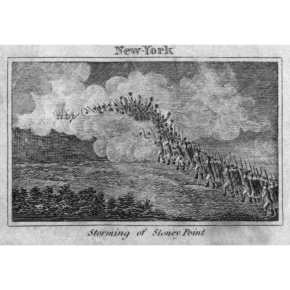 Battle Of Stony Point 1779. Ncontinental Army Soldiers Under General Anthony Wayne Surprising