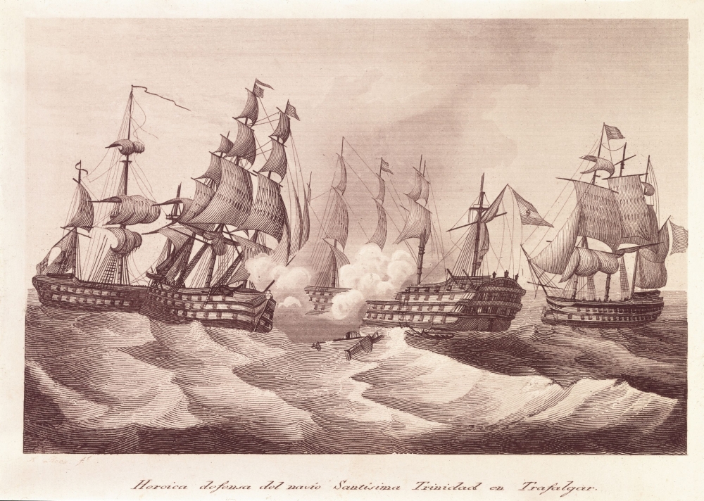 Battle Of Trafalgar (October 21St1805) Canvas Art - (24 x 18)