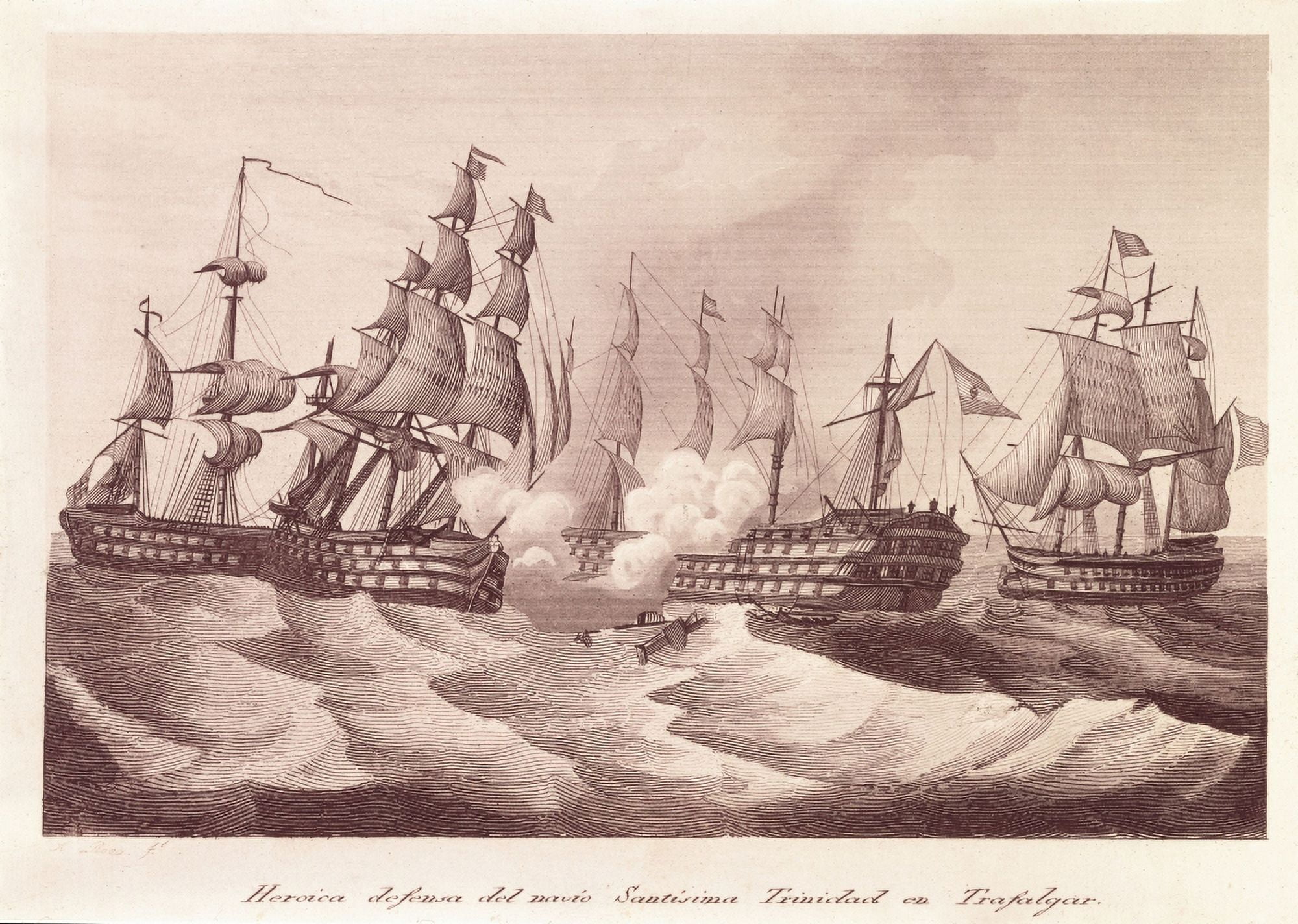 Battle Of Trafalgar (October 21St1805) Canvas Art - (36 x 24)