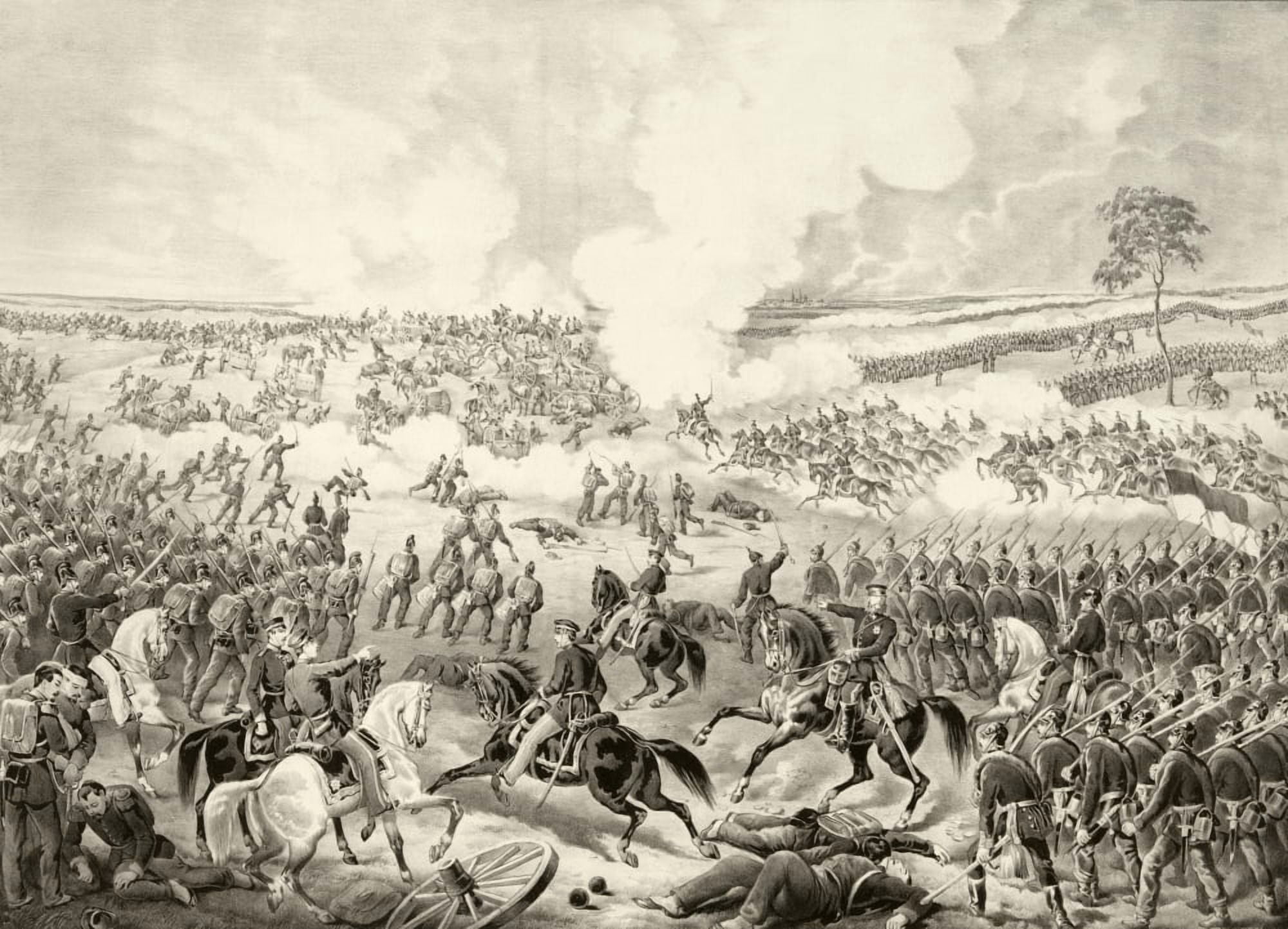 Battle Of Wissembourg August 4 1870 During Franco-Prussian War From A 19Th Century Lithograph Canvas Art - Ken Welsh Design Pics (17 x 12)