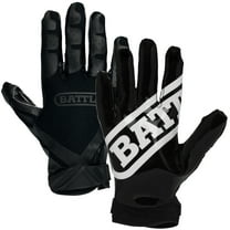 Battle Receivers Double Threat Football Gloves - Large - Black/Black