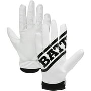 Battle Receivers Double Threat Football Gloves - Large - White/White