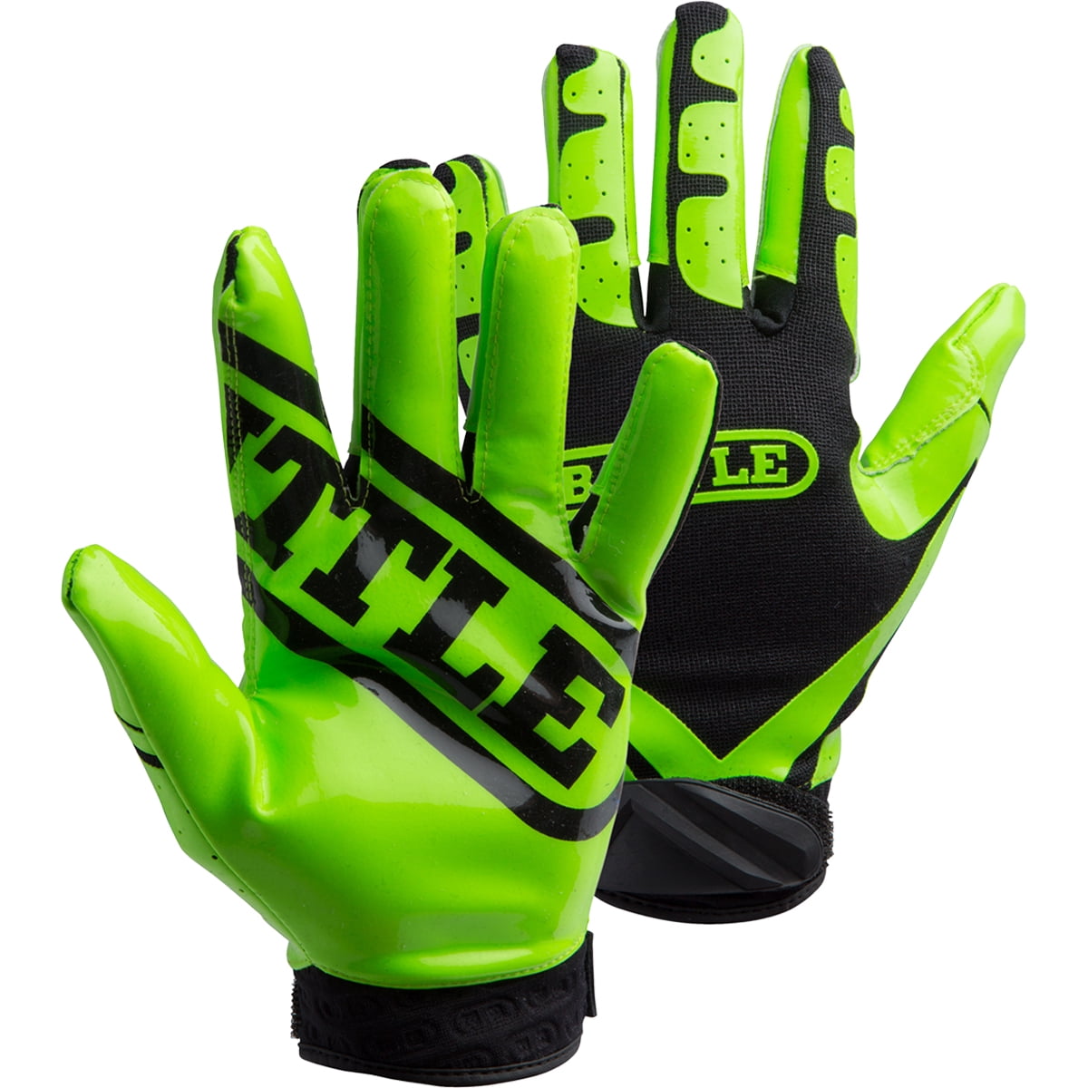 Battle Receivers Ultra-Stick Football Gloves - 2XL - Neon Green/Black