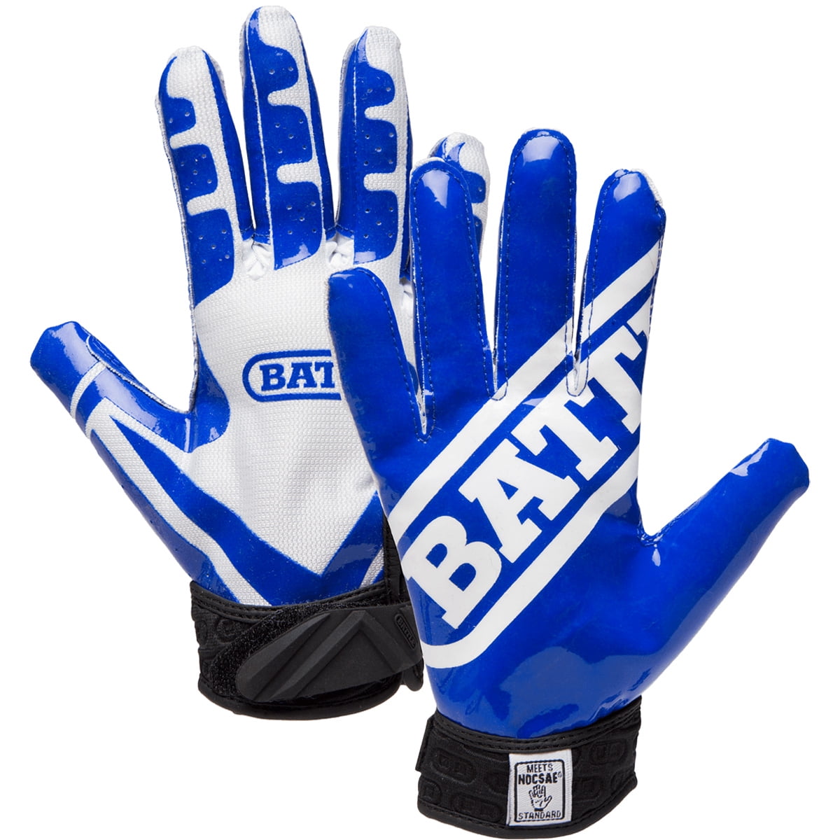 Battle Receivers Ultra-Stick Football Gloves - Youth XL - Blue/White