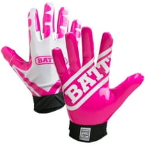 Battle Receivers Ultra-Stick Football Gloves - Youth XL - White/Pink