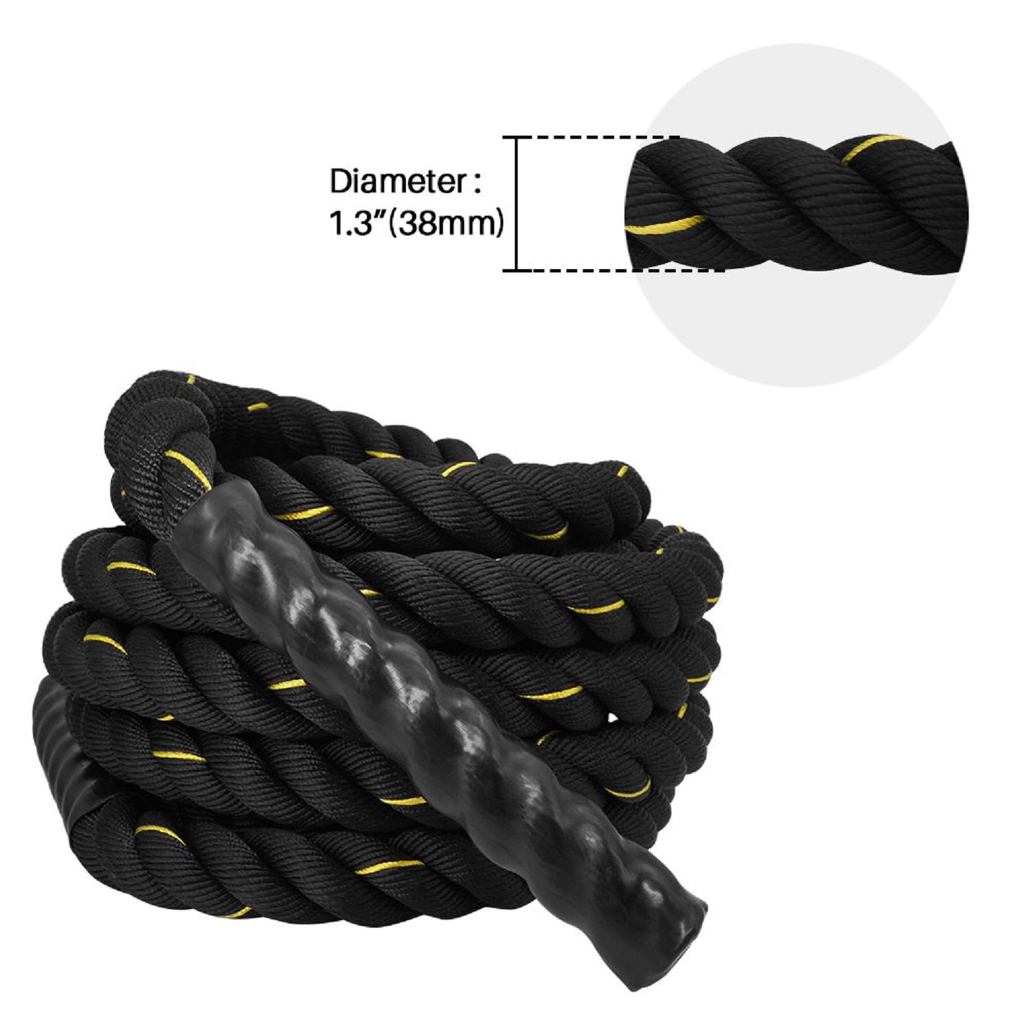 Battle Rope 30 FT for Home Gym Workout Equipment Training Rope Heavy Weighted Rope 30 Feet Professional Workout Battle Ropes for Men Women