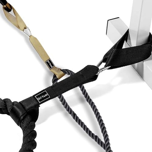 Battle Rope Anchor Strap Kit for 1.5" & 2" Ropes - Heavy Duty 1600LB Gym Anchor Straps with Carabiners, Home Gym & Outdoor Workout Accessories (2 Pack, Black/Khaki)$$Sport & Recreation Other